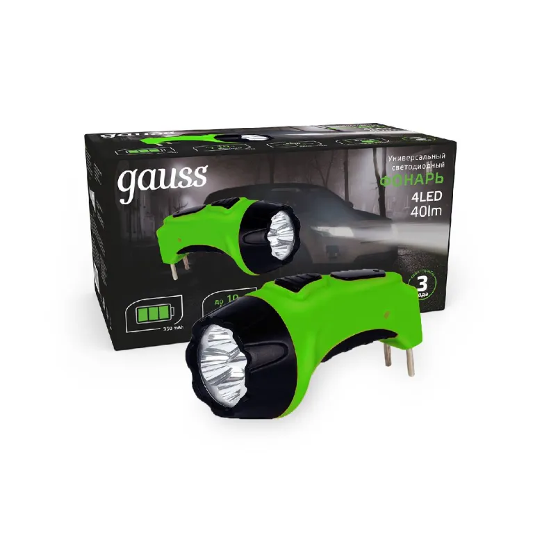 Ручной светодиодный фонарь Gauss аккумуляторный 135х70 40 лм GF104 в Нижнем Новгороде