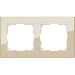 Рамка Favorit на 2 поста шампань WL01-Frame-02 4690389122965