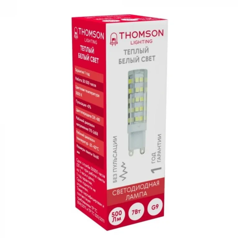 Лампа светодиодная Thomson G9 7W 3000K прозрачная TH-B4243 в Нижнем Новгороде