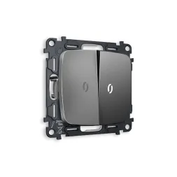Комплект механизма 2-кл выключателя с подсветкой Ambrella Volt Omega MO654015