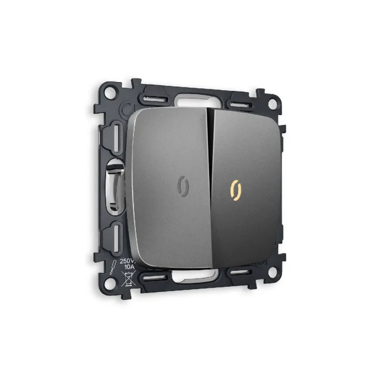 Комплект механизма 2-кл проходного выключателя с подсветкой Ambrella Volt Omega MO654030 в Нижнем Новгороде