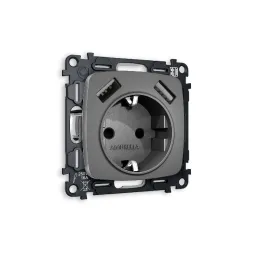 Комплект механизма розетки 2USB A+A 18W (быстрая зарядка) с/з Ambrella Volt Omega MO659010