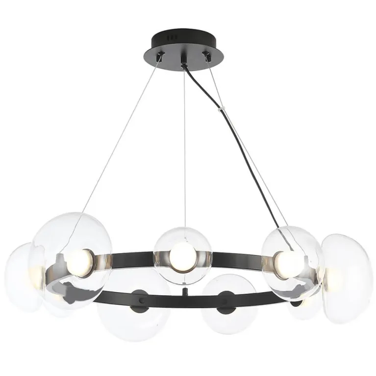 Подвесная светодиодная люстра Crystal Lux Bosque SP9 Black/Transparent в Нижнем Новгороде