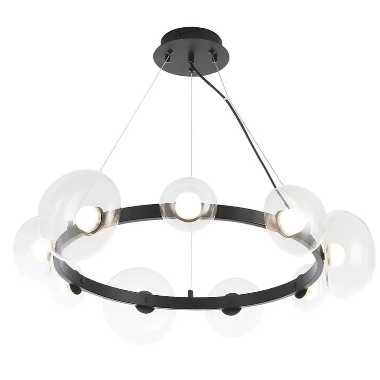 Подвесная светодиодная люстра Crystal Lux Bosque SP9 Black/Transparent в Нижнем Новгороде