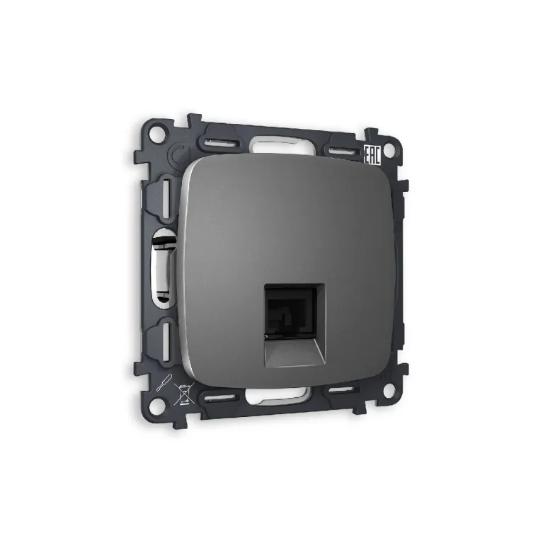 Комплект механизма компьютерной розетки RJ-45(8P8C) CAT6 со шторкой Ambrella Volt Omega MO662010 в Нижнем Новгороде