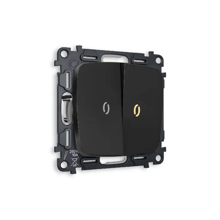 Комплект механизма 2-кл выключателя с подсветкой Ambrella Volt Omega MO804010 в Нижнем Новгороде