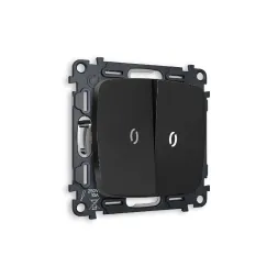 Комплект механизма 2-кл выключателя с подсветкой Ambrella Volt Omega MO804015