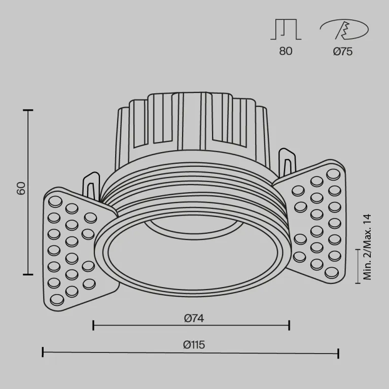 Встраиваемый светильник Maytoni Round DL058-12W2.7K-TRS-B в Нижнем Новгороде