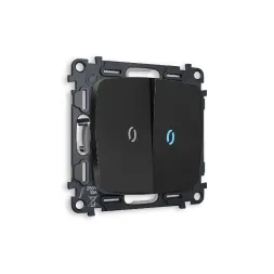 Комплект механизма 2-кл проходного выключателя с подсветкой Ambrella Volt Omega MO804040