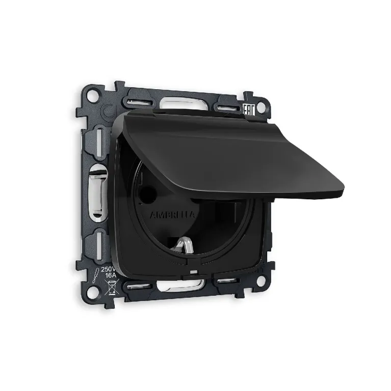 Комплект механизма розетки с/з со шторками и крышкой Ambrella Volt Omega MO808010 в Нижнем Новгороде