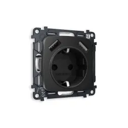 Комплект механизма розетки 2USB A+A 18W (быстрая зарядка) с/з Ambrella Volt Omega MO809010