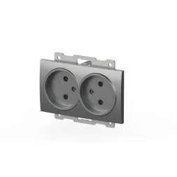 Розетка двухместная без заземления ELBI Zena Vega 609-011000-908