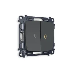 Комплект механизма 2-кл проходного выключателя с подсветкой Ambrella Volt Omega MO904030