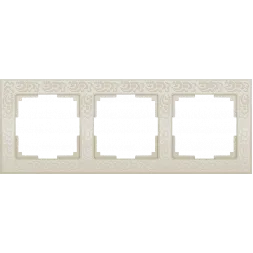 Рамка Flock на 3 поста слоновая кость WL05-Frame-03-ivory 4690389046926