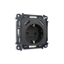 Комплект механизма розетки 2USB A+A 18W (быстрая зарядка) с/з Ambrella Volt Omega MO909010