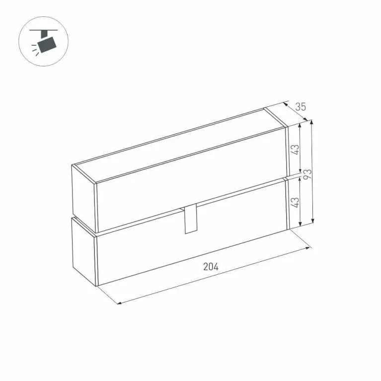Трековый светодиодный светильник для магнитного шинопровода Arlight Mag-Flat-Fold-45-S205-6W Warm300 в Нижнем Новгороде
