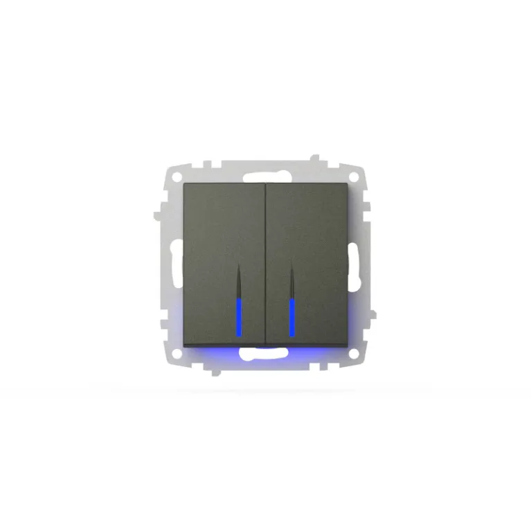 Выключатель двухклавишный с подсветкой ELBI Zena Vega 609-011100-203 в Нижнем Новгороде