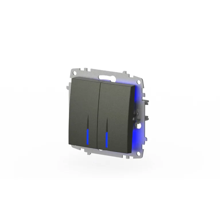 Выключатель двухклавишный с подсветкой ELBI Zena Vega 609-011100-203 в Нижнем Новгороде