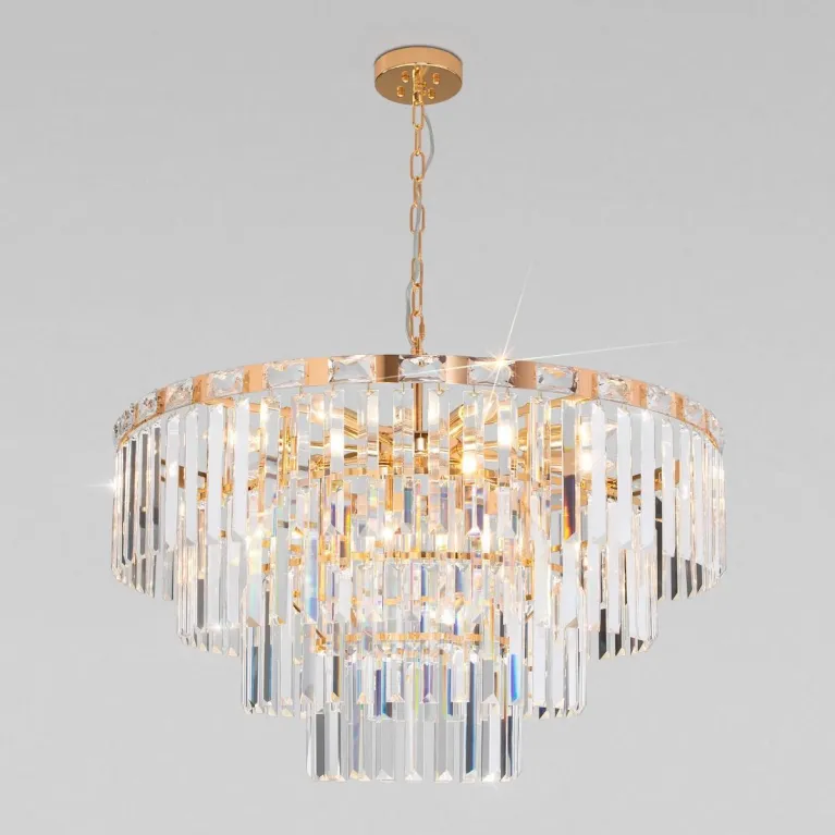 Подвесная люстра Eurosvet Elegante 10130/10 золото/прозрачный хрусталь Strotskis в Нижнем Новгороде