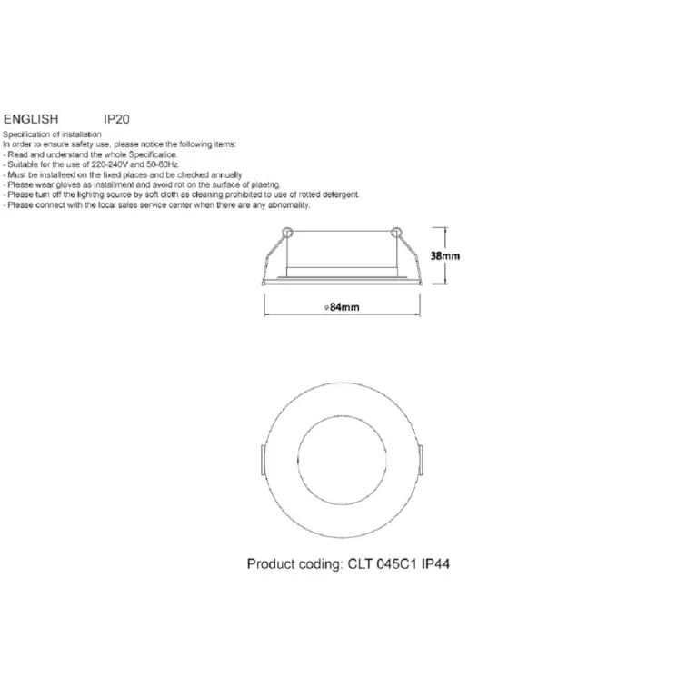 Встраиваемый светильник Crystal Lux CLT 045C1 WH IP44 в Нижнем Новгороде