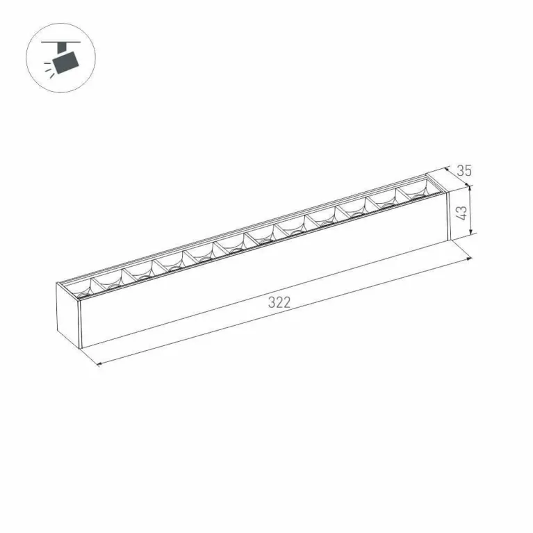 Трековый светодиодный светильник для магнитного шинопровода Arlight Mag-Laser-45-L320-12W Warm3000 0 в Нижнем Новгороде