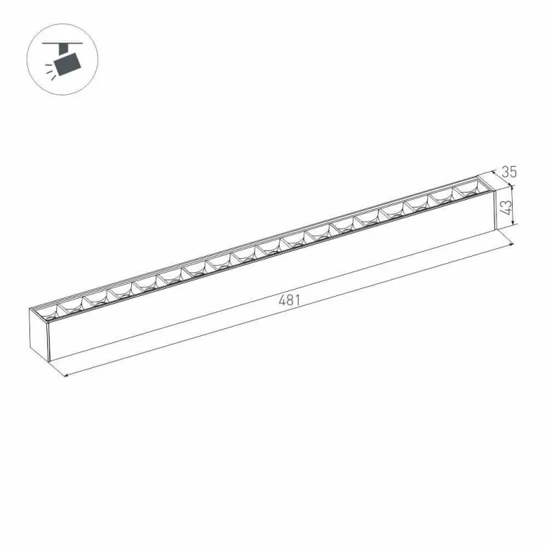 Трековый светодиодный светильник для магнитного шинопровода Arlight Mag-Laser-45-L480-18W Day4000 02 в Нижнем Новгороде