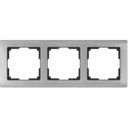Рамка Metallic на 3 поста глянцевый никель WL02-Frame-03 4690389045929