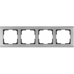 Рамка Metallic на 4 поста глянцевый никель WL02-Frame-04 4690389045936
