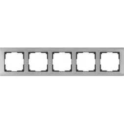 Рамка Metallic на 5 постов глянцевый никель WL02-Frame-05 4690389059322