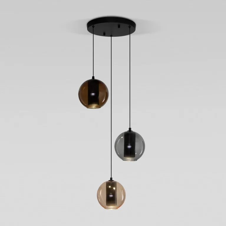 Подвесная светодиодная люстра Eurosvet Cobble 50258/3 LED дымчатый/ бежевый/ шоколад в Нижнем Новгороде