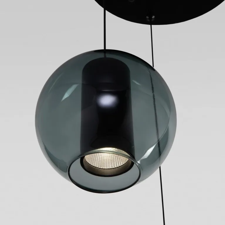 Подвесная светодиодная люстра Eurosvet Cobble 50258/3 LED дымчатый/бирюзовый в Нижнем Новгороде