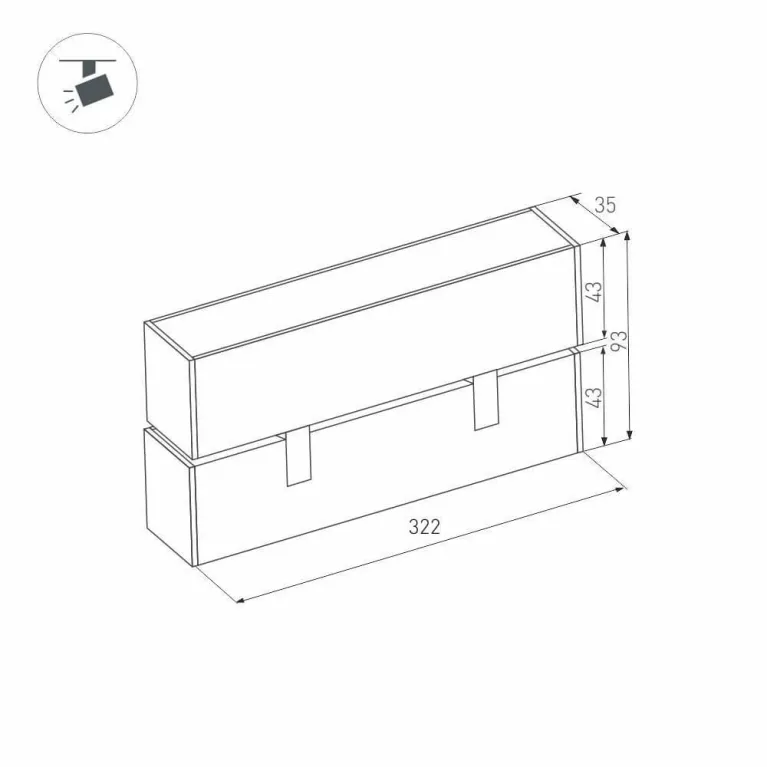 Трековый светодиодный светильник для магнитного шинопровода Arlight Mag-Laser-Fold-45-S320-12W Day40 в Нижнем Новгороде