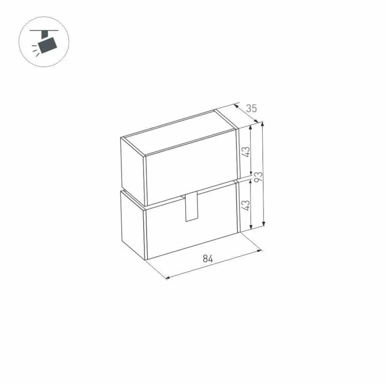 Трековый светодиодный светильник для магнитного шинопровода Arlight Mag-Laser-Fold-45-S84-3W Warm300 в Нижнем Новгороде