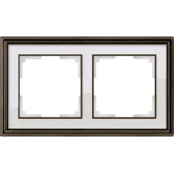 Рамка Palacio на 2 поста бронза/белый WL17-Frame-02 4690389103605