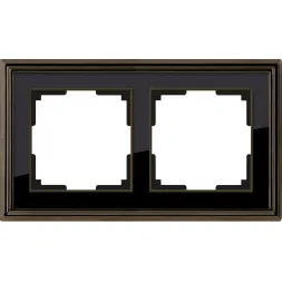 Рамка Palacio на 2 поста бронза/черный WL17-Frame-02 4690389103612
