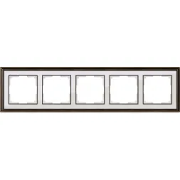 Рамка Palacio на 5 постов бронза/белый WL17-Frame-05 4690389103759