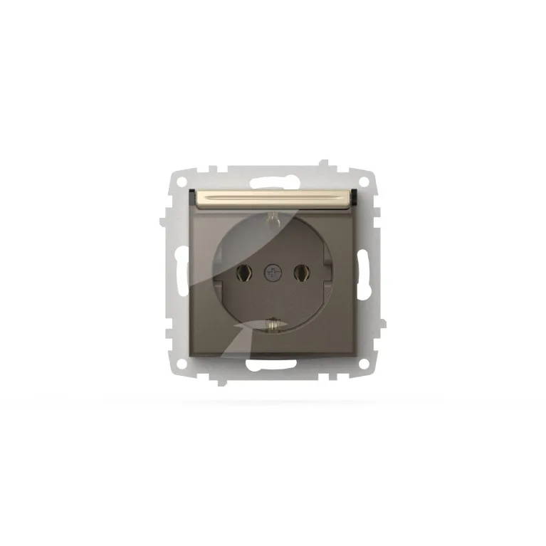 Розетка с крышкой и заземлением ELBI Zena Vega 609-012500-218 в Нижнем Новгороде
