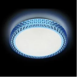 Потолочный светодиодный светильник Ambrella light Orbital Crystal F85 BL 48W D400