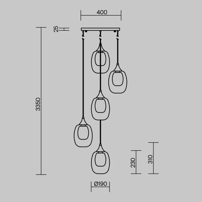 Каскадная люстра Maytoni Aura MOD016PL-05BS в Нижнем Новгороде