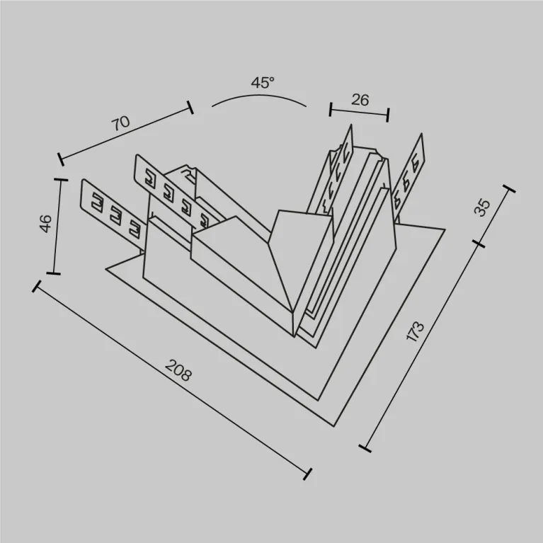 Угол-соединитель 45° встраиваемый Maytoni Magnetic track system Exility TRA034CLS-42.12W в Нижнем Новгороде