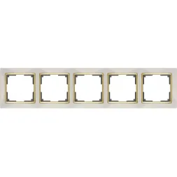 Рамка Snabb на 5 постов слоновая кость/золото WL03-Frame-05-ivory/GD 4690389083945
