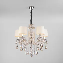 Подвесная люстра Eurosvet 10098/5 серебро/тонированный хрусталь Strotskis