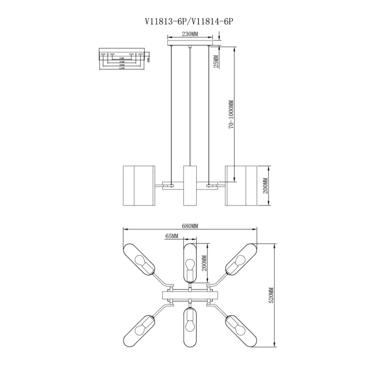 Подвесная люстра Moderli Metalicana V11814-6P в Нижнем Новгороде