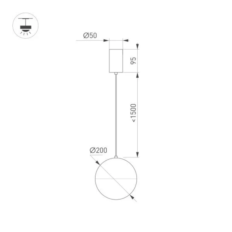 Подвесной светодиодный светильник Arlight SP-Emisfero-R200-16W Warm3000 035996 в Нижнем Новгороде
