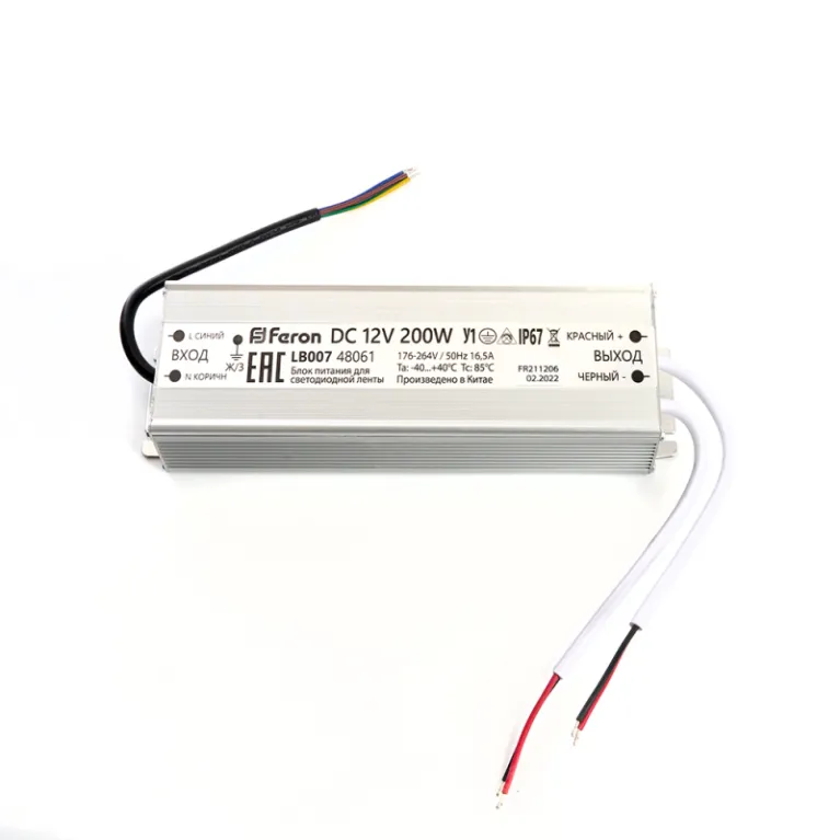 Трансформатор для светодиодной ленты Feron LB007 200Вт 12В IP67 48061 в Нижнем Новгороде