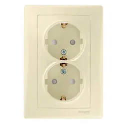 Розетка двойная Schneider Electric Sedna с/з со шторками 16A 250V SDN3000747