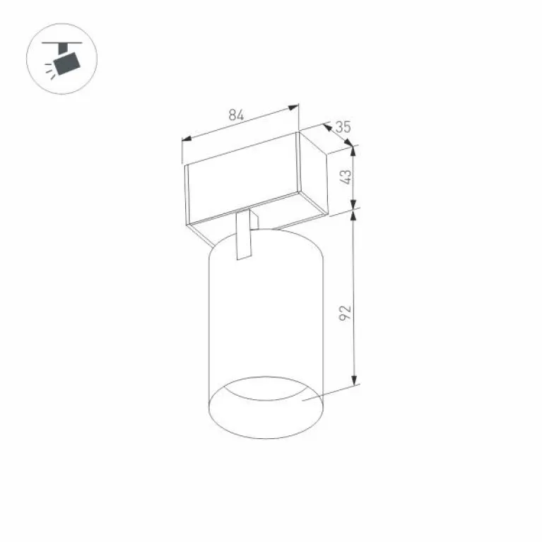 Трековый светодиодный светильник для магнитного шинопровода Arlight Mag-Spot-45-R85-12W Warm3000 032 в Нижнем Новгороде