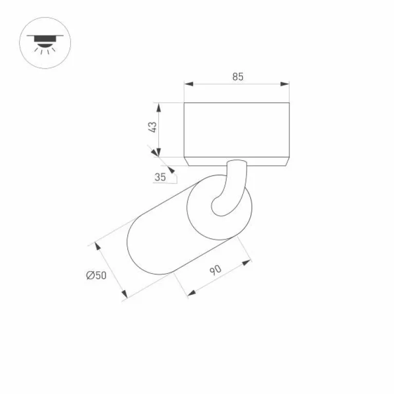 Трековый светодиодный светильник для магнитного шинопровода Arlight Mag-Spot-Rotate-45-R50-7W Day400 в Нижнем Новгороде