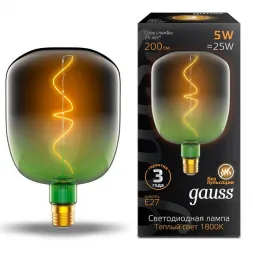 Лампа светодиодная филаментная Gauss E27 5W 1800K зеленая 1009802105