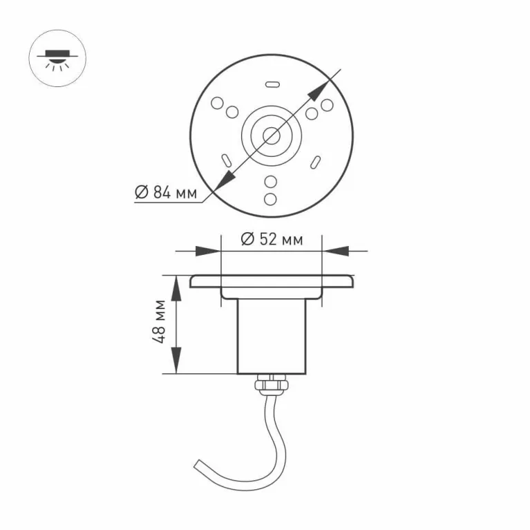 Светильник для фонтанов Arlight KT-AQUA-R85-7W Warm3000 024938 в Нижнем Новгороде